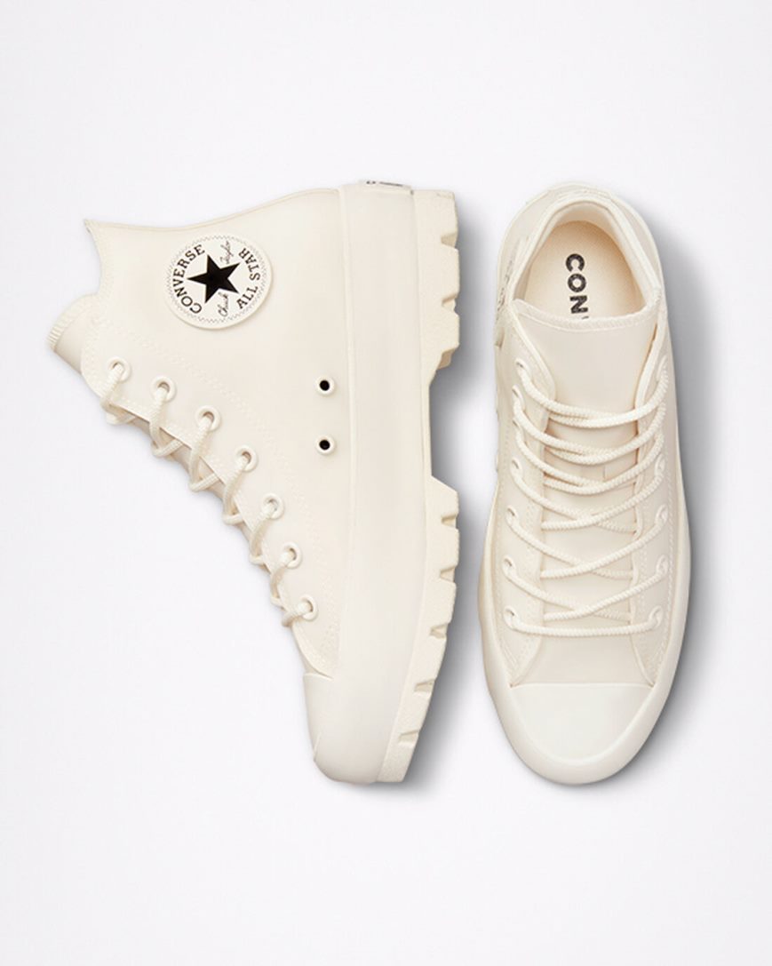 Topanky Na Platforme Converse Chuck Taylor All Star Lugged Rubber Vysoke Damske Béžové Čierne | SK FUOMS6